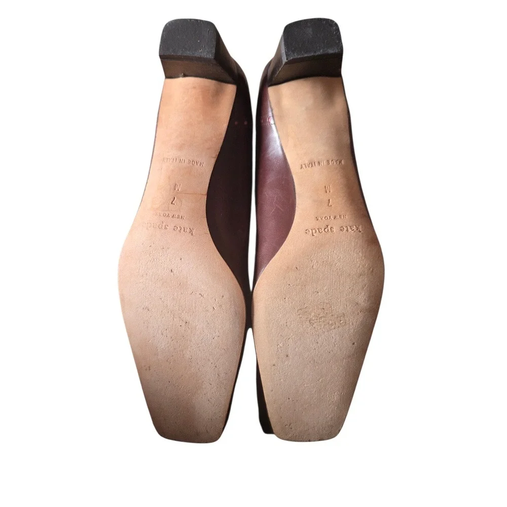 Vintage Kate Spade Brown Leather Fringe Pumps –‎ Made in Italy – Size 7